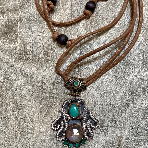 Byzantine Topaz Sliver European Pendant Necklace - Picture 5 of 11